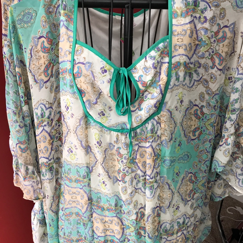 ESLEY brand sheer dress and lined small(runs big)